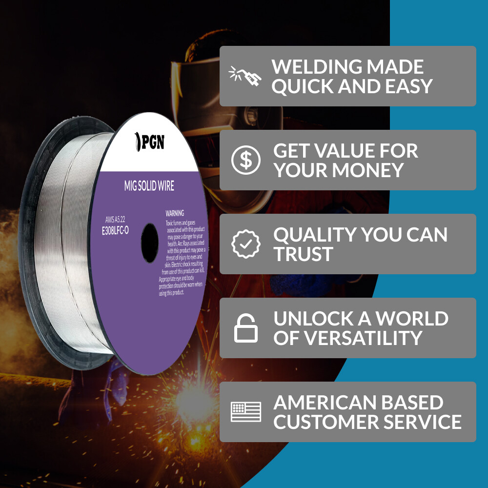 2-Lb E308LFC-O .030" Stainless Steel Flux Cored Wire - Gasless MIG Welding Wire