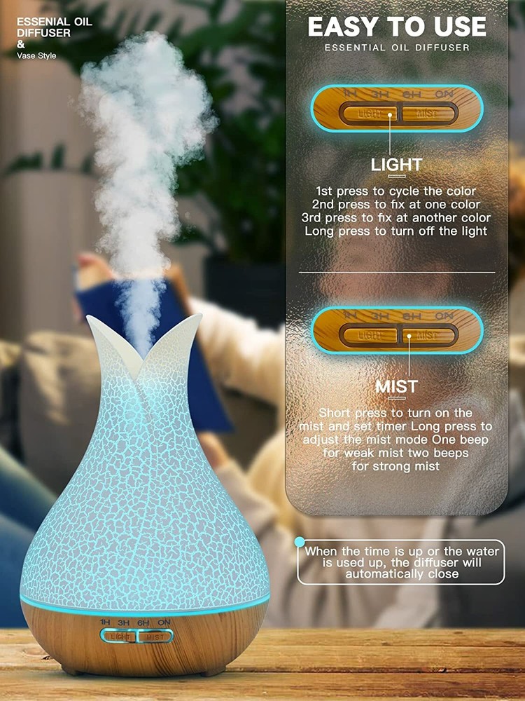Essential Oil Diffuser 400ML Diffusers for Essential Oils Large Room 2 Mist Mode