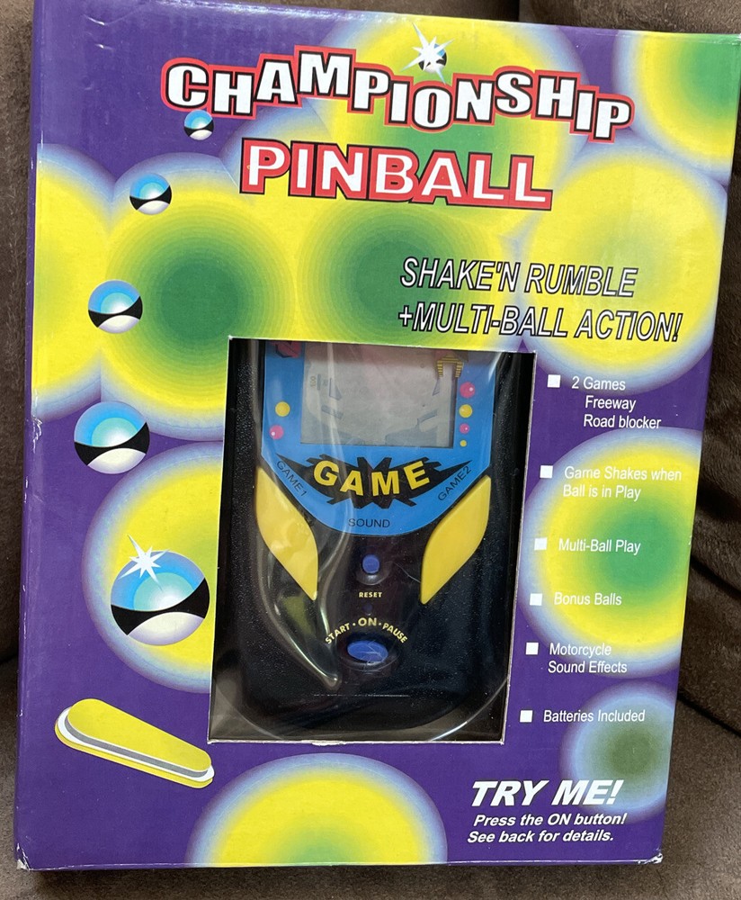 CHAMPIONSHIP PINBALL HANDHELD GAME SHAKE & RUMBLE MULTI BALL ACTION SUPER COOL!!