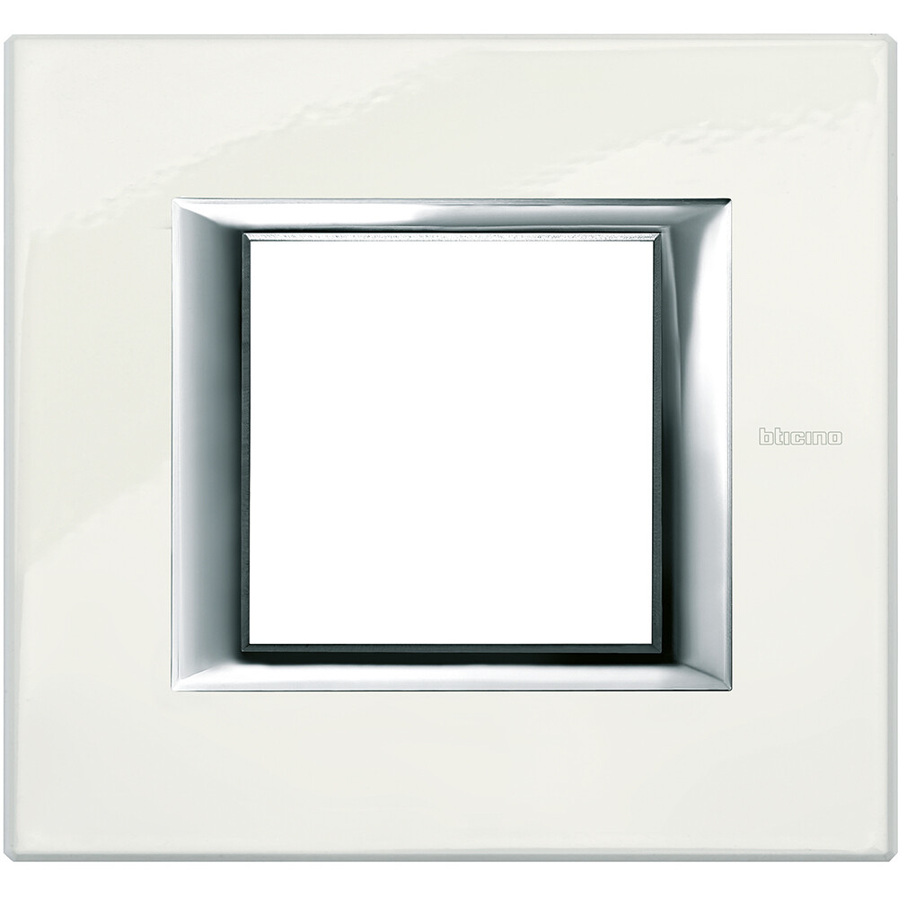 BTICINO AXOLUTE PLATE 2 MODULES WHITE LIMOGES HA4802BG