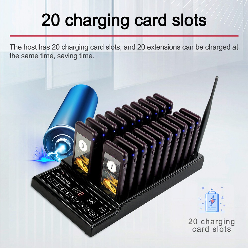 T112 Restaurant 20 Coaster Pagers Wireless Paging Queuing Calling System Hotel