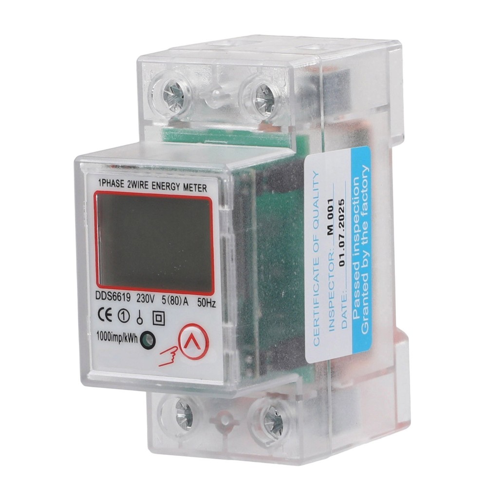 80A Maximum Current Single Phase Energy Meter kWh Voltage Current Power