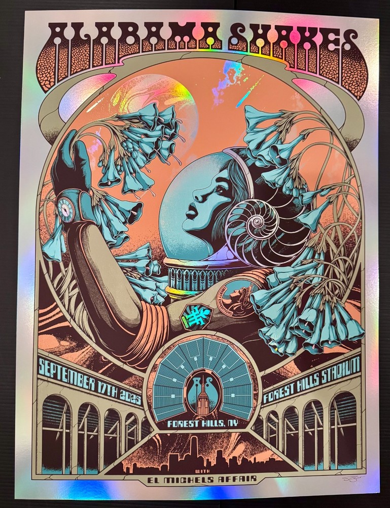 2025 Alabama Shakes Poster – Simon Berndt / Foil Variant / Forest Hills NY–18x24