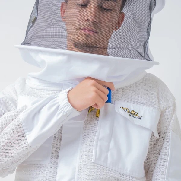 OZ ARMOUR 3 Layer Mesh Ventilated Beekeeping Jacket With Round Hat Veil