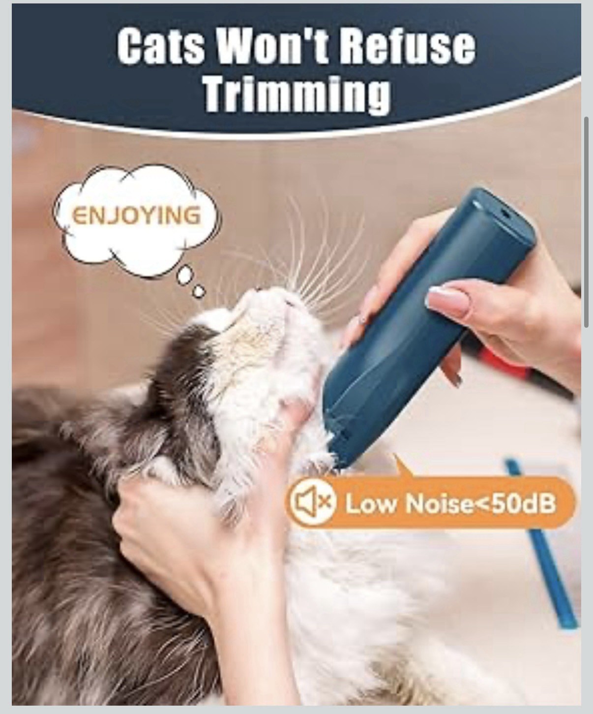 oneisall Cat Clippers Cordless Waterproof Quiet Pet Shaver for Matted Hair