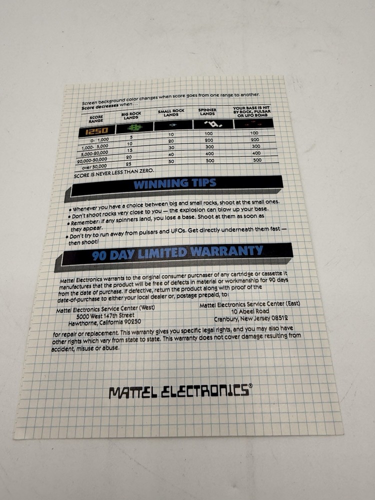 Atari 2600 Instruction Manual Astroblast