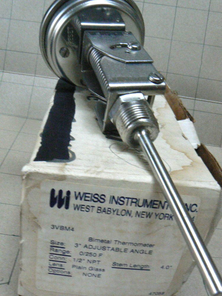 WEISS Instruments, 3VBM4, 3" Bimetal Thermometer, New (E)