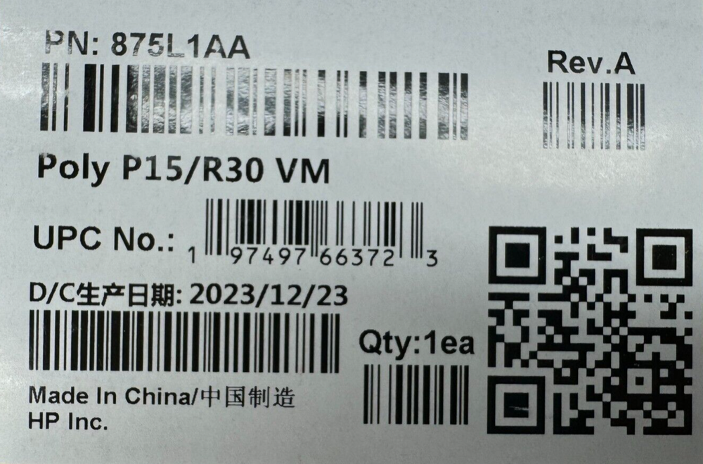 Poly 875L1AA VESA Mount for Poly Studio P15/R30