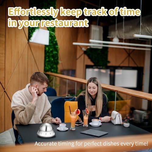 Mechanical Kitchen Timer, Wind Up 60 Minutes Manual Countdown for Silver Cone