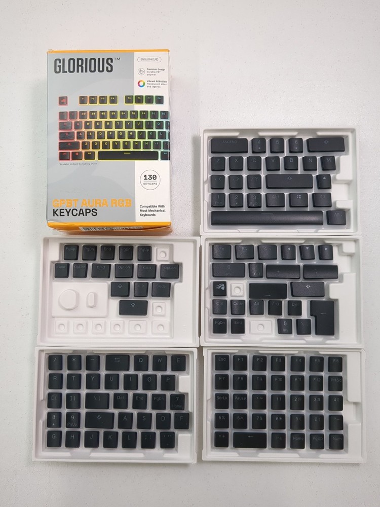 Glorious - Aura V3 Pudding-Style Universal Keycaps for 100% 85% 80% TKL 60% Comp