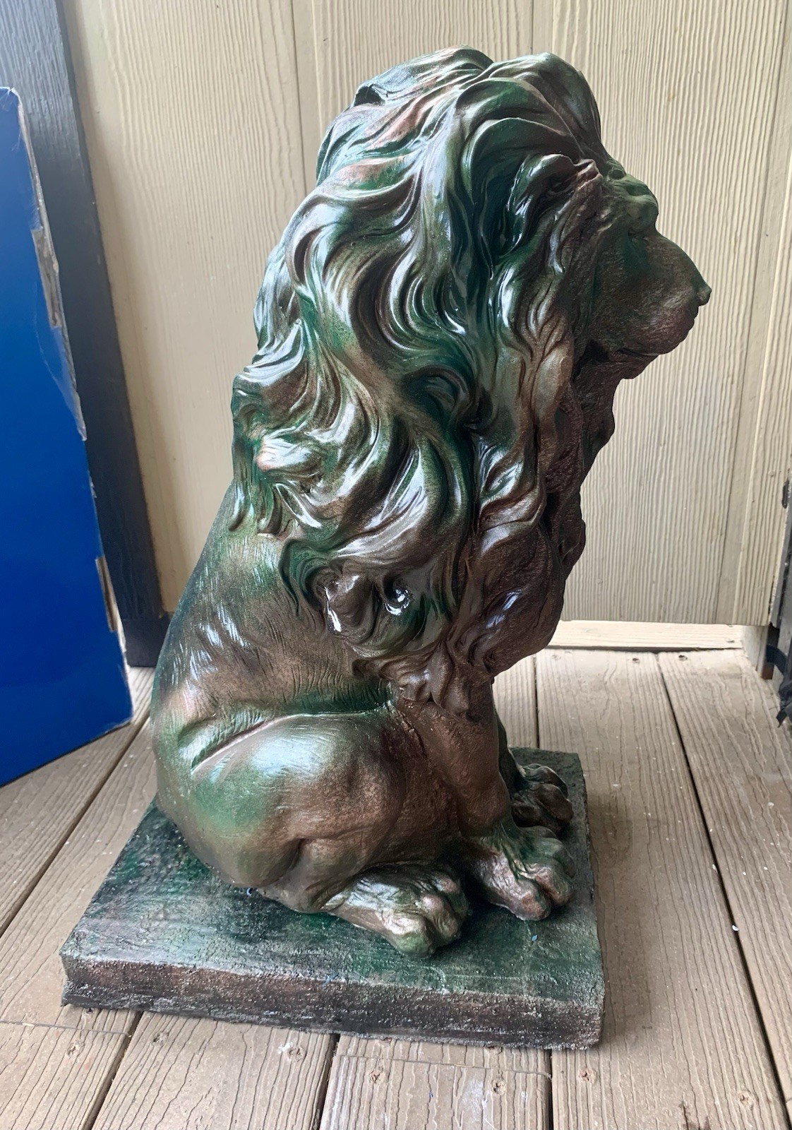 LATEX RUBBER MOLD + Fiberglass casing Large Lion H. 23” YKM-5119A Made In USA