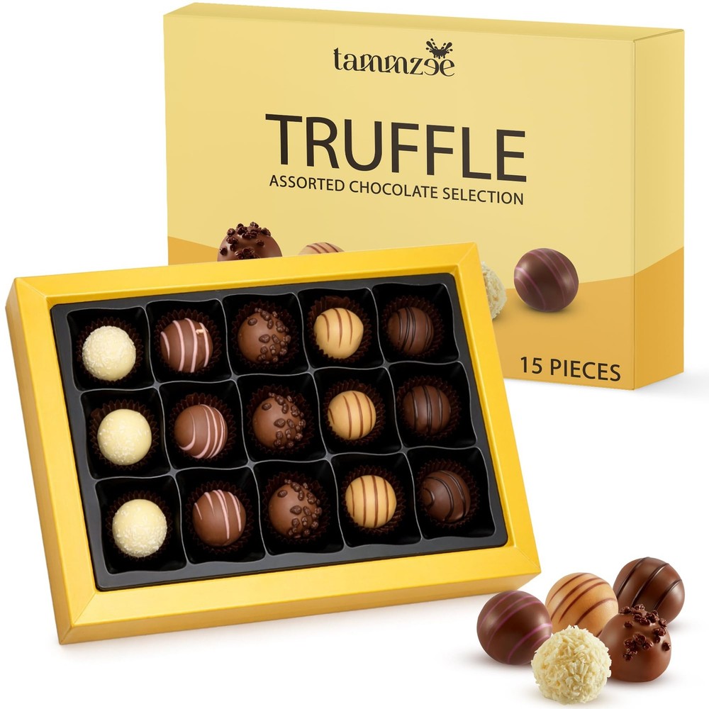 TRUFFLE ASSORTED CHOCOLATE SELECTION 15 Count. Ideal Assorted Chocolate Gift ...