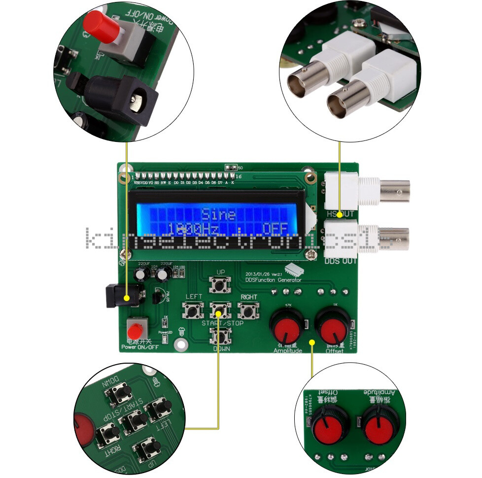 Kit DDS Function Signal Generator Module Sine Square Sawtooth Triangle Wave