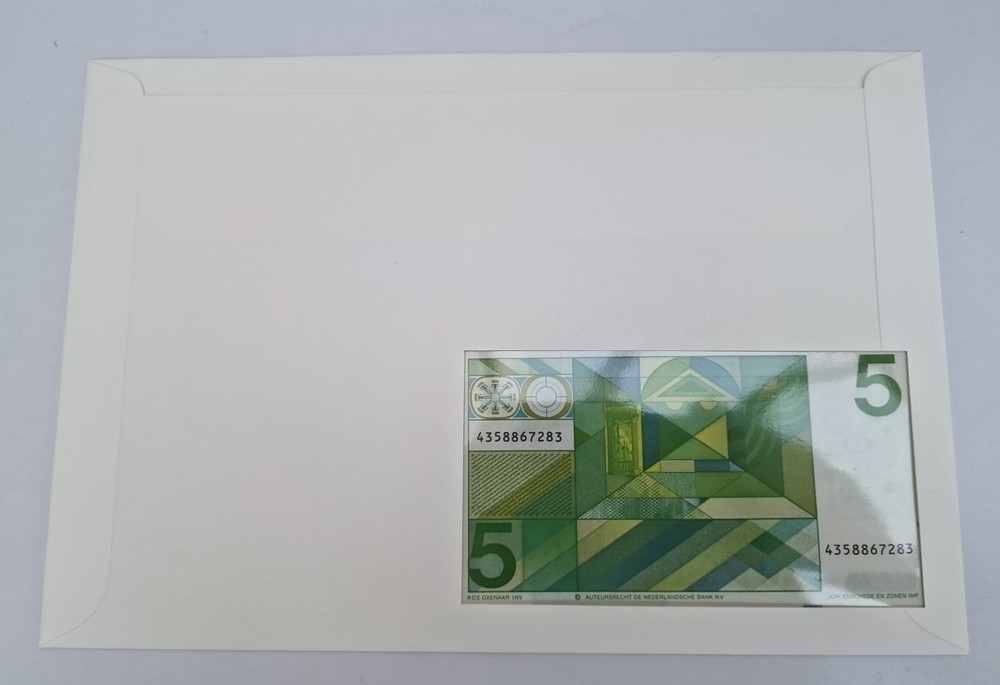 5 Gulden 1973 Excellent Condition envelope Stamp BANKNOTE Netherlands