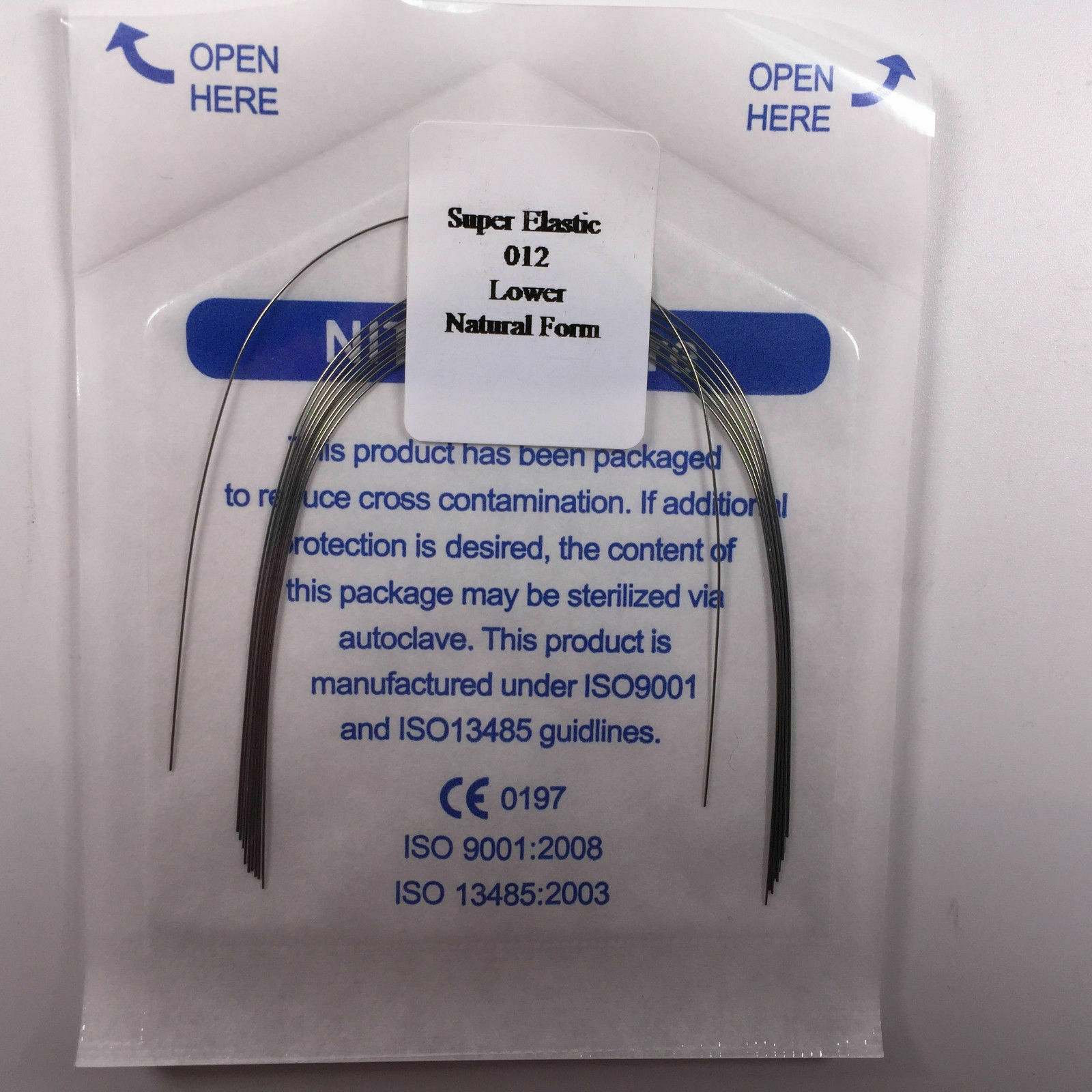 Dental Orthodontic Arch Wire Super Elastic Niti Round Rectangular Natural Form