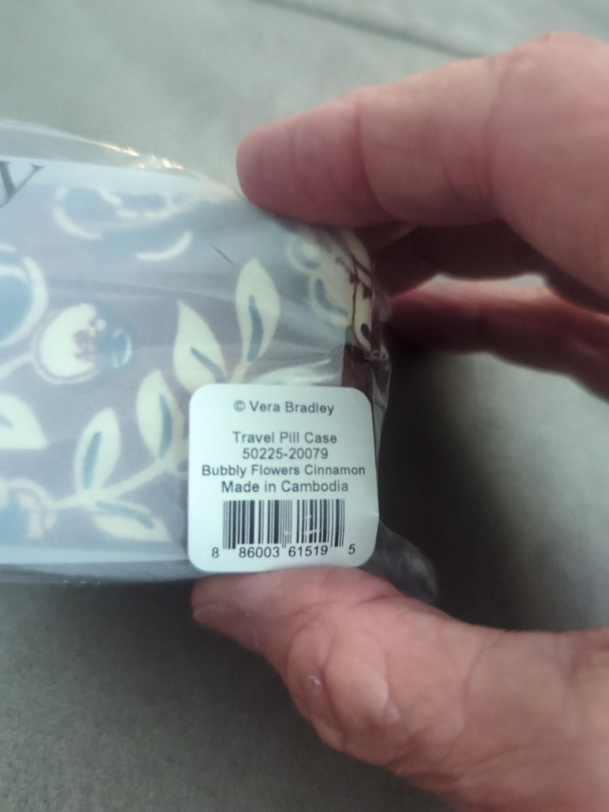 Vera Bradley BUBBLY FLOWERS CINNAMON 7 DAY NYLON Travel Pill case NWT