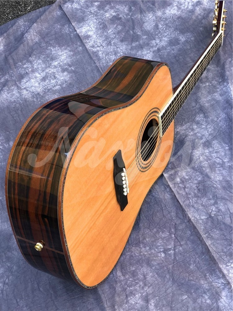 Solid Cedar 41 Inch D Type Cocobolo Acoustic Guitar Abalone Ebony Fingerboard