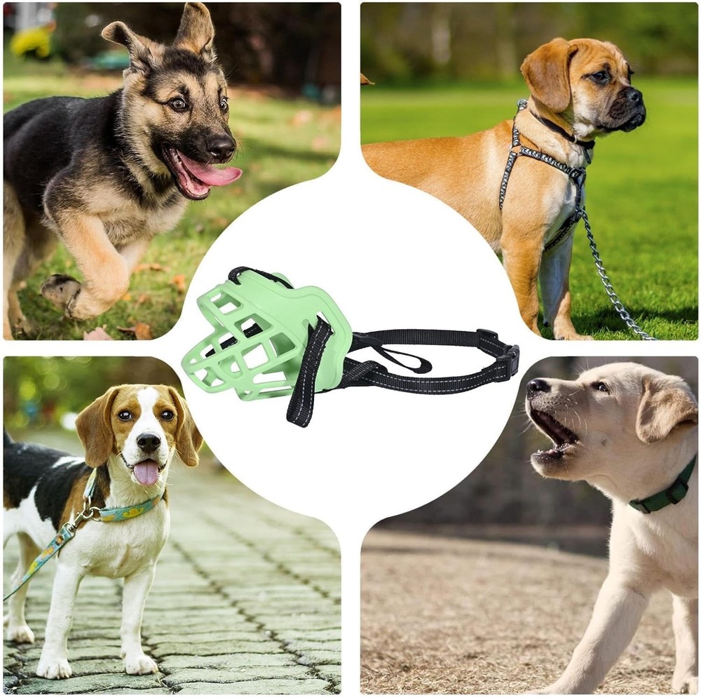 Adjustable Muzzle for Dogs - Anti-Biting Fluorescent Dog Muzzle, Biting Chewing