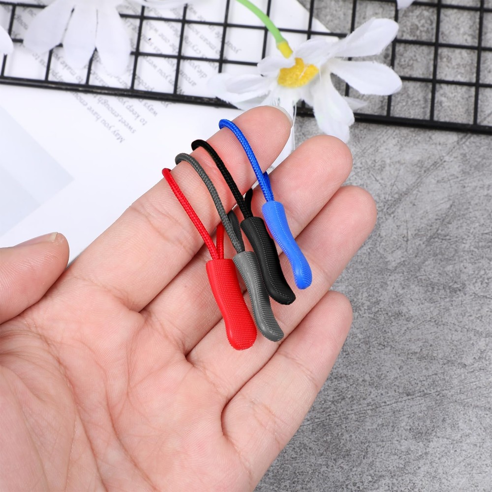120 Pcs Zipper Pull Replacement, Strong Cord Fixer Zippers Pulls Multicolor