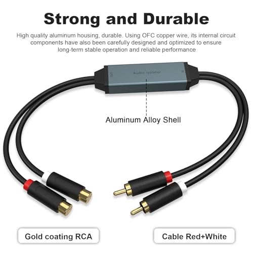 Ground Loop Filter Noise Isolator, Car Audio Mini Noise Filter RCA Noise