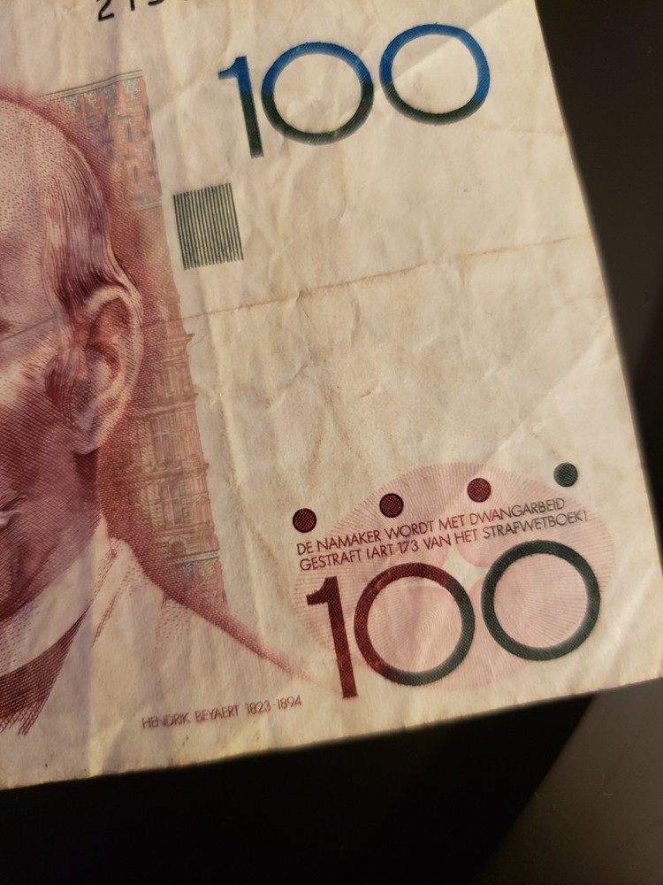 100 Belgian Francs Banknote 1823-1894