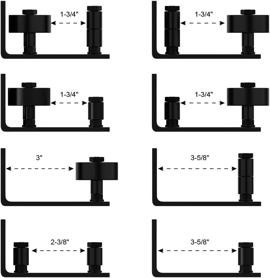 Sliding Barn Door Floor Guide Wall Mounted Hardware for Flush Bottom Adjustable