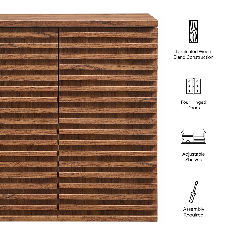 Render Wall Mounted Bathroom Cabinet in Walnut