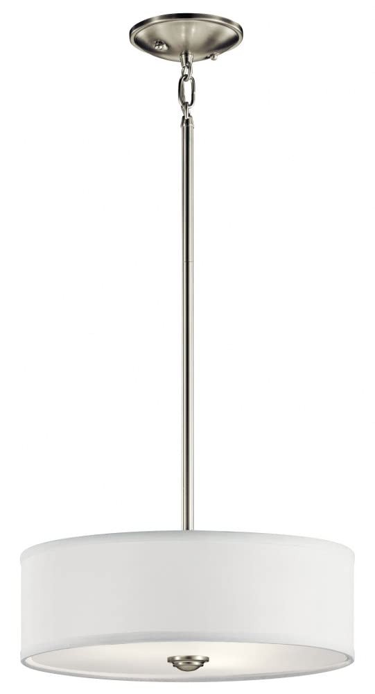 Kichler Shailene 14" 3 Light Round Semi Flush with Satin Etched White Diffuser
