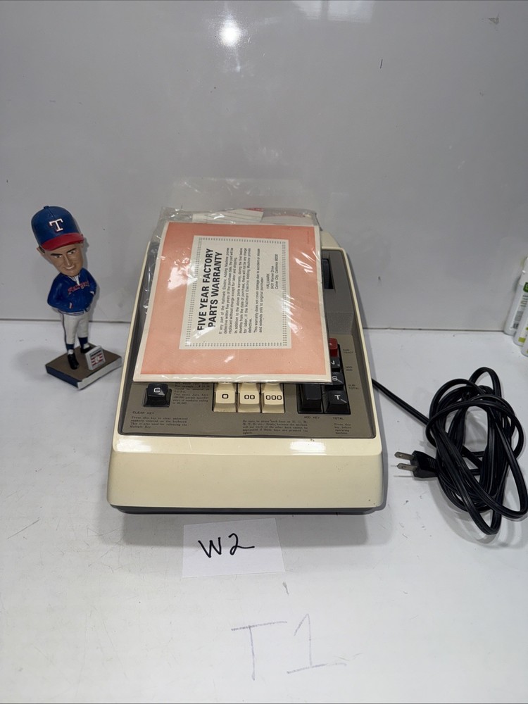 Vintage Hallmark Adding Machine Model AM-893 and Cover Tested