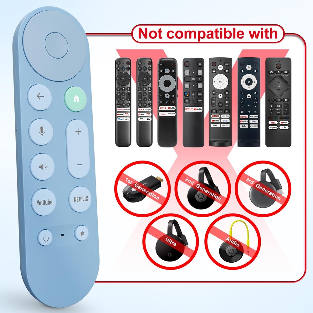 Voice Replacement for Google Chromecast Remote（Blue）, Blue