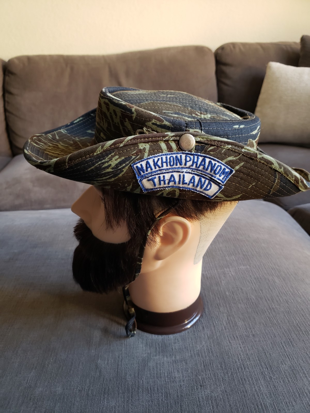 RARE! Vintage Vietnam War Era Nakhon Phanom Thailand Tiger Camo Boonie Bush Hat