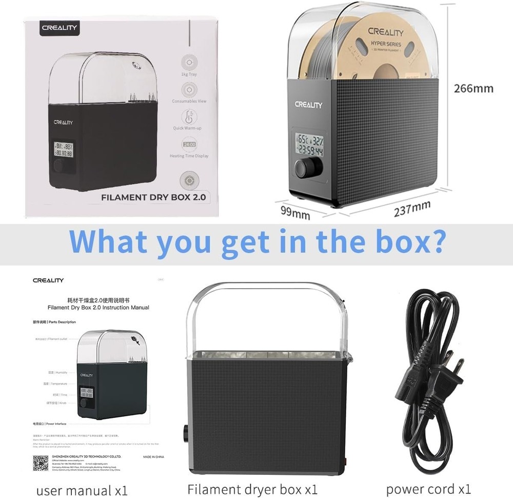 Personalized Filament Drying with Temperature Control - 2025 Filament Dryer Box