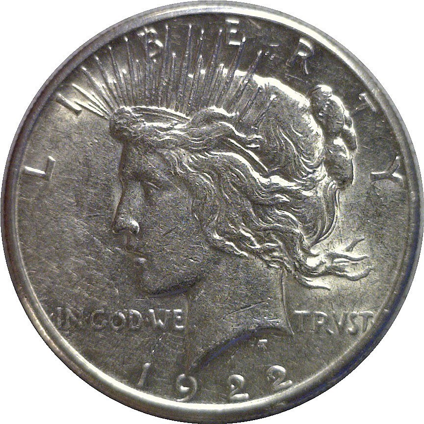 1922-S $1 Silver Peace Dollar AU