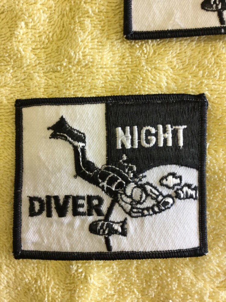 NIGHT DIVER SCUBA PATCH - 5 TOTAL - AS PICTURED