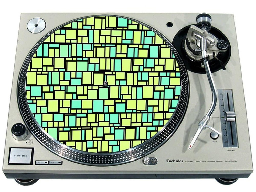 Custom Slipmat Slip Mat 4Technics or any DJ Turntable Record Player 60s BLOCKS