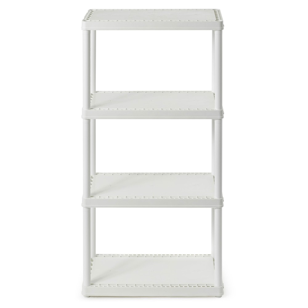 Gracious Living 4 Shelf Fixed Height Light Duty Storage Unit, White (3 Pack)