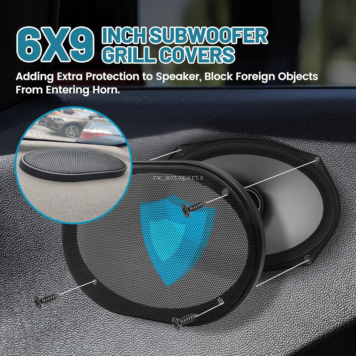 2× Universal 6x9" Speaker Grills Decorative W/ 8xScrews For Car Home Audio DIY