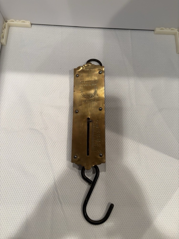 Vintage Chatillon's Improved Spring Balance New York Scale, Solid Brass 50 LBS.