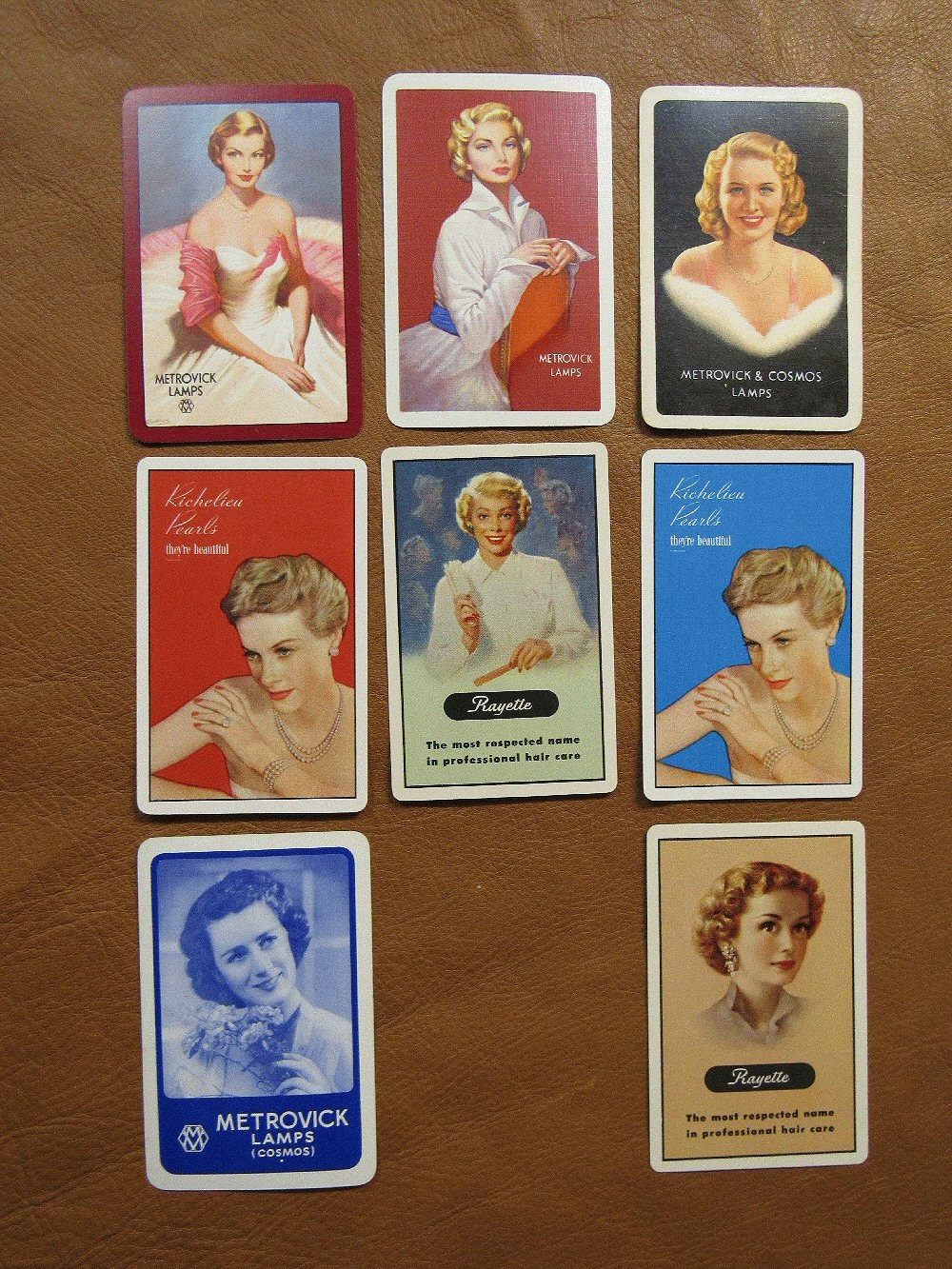Lot Of 8  Girl Metrovick Swap Playing Cards Advertising