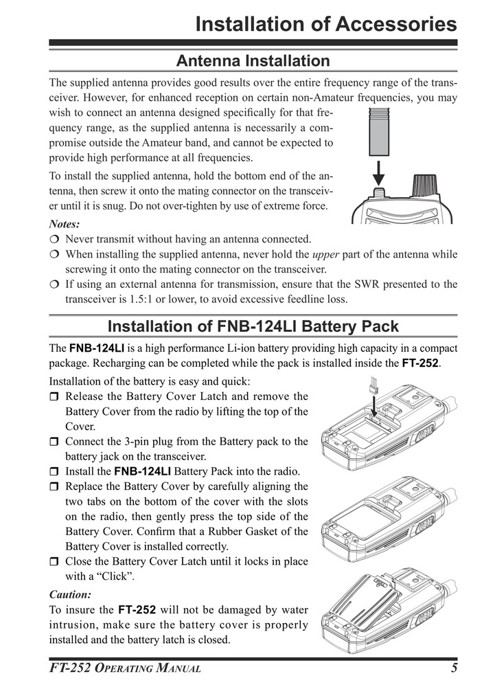 Yaesu FT-252 — Operating Manual Guide Owner Documentation — 68 Pages — USA Made