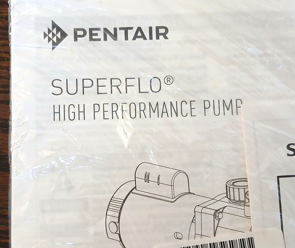 Pentair SUPERFLO High Performance Pump - Installation & User's Guide - booklet