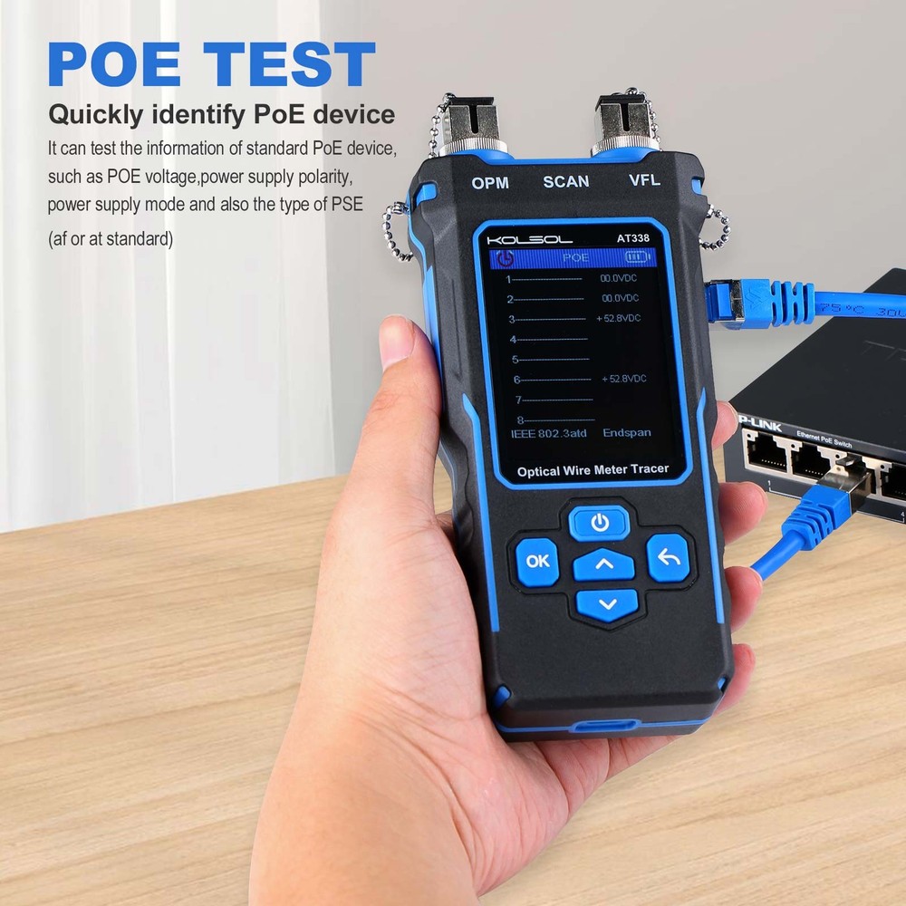 KOLSOL AT338 Network Cable Tester LAN Optical Wire Meter Power Meter Tester