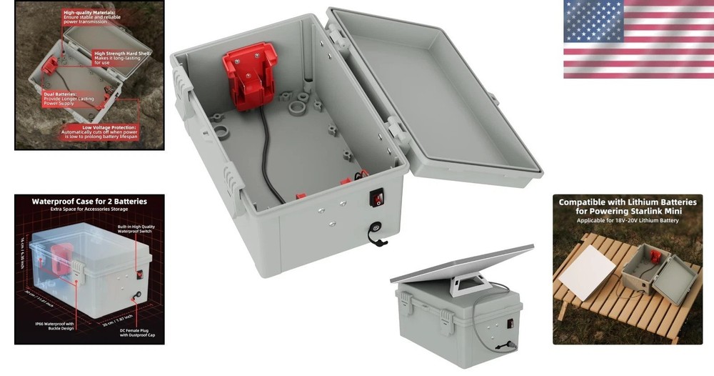 Starlink Mini Dual Battery Adapter Case with Switch Control