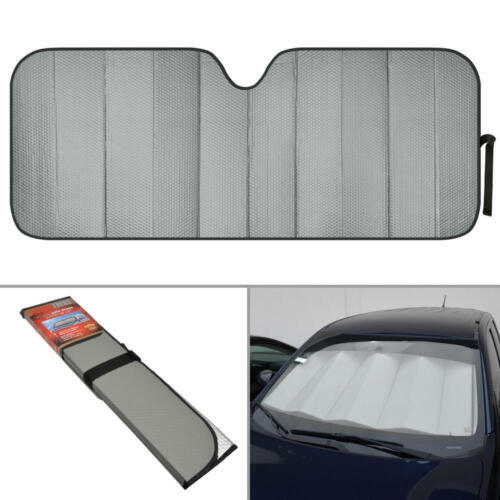 Jumbo Auto Sun Shade Foldable Metallic Gray Wind Shield Visor UV Protection