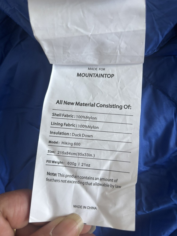 Mountaintop Sleeping Bag Model Hiking 600