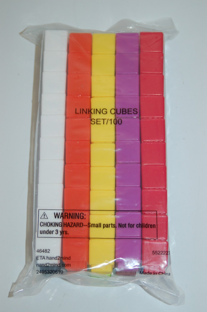ETA hand2mind Linking Cubes, 10 Colors Set/100 Item #46482 Teaching Manipulative