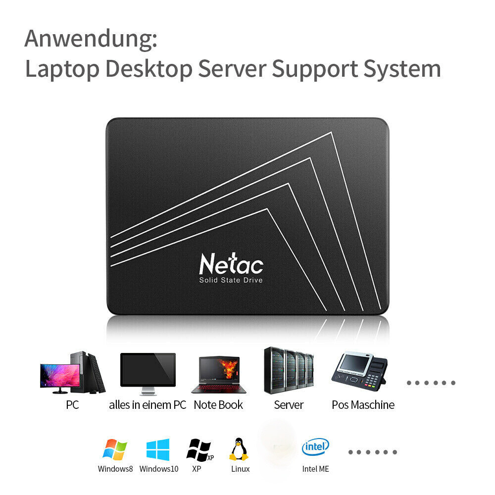 Netac 1TB SSD 2.5'' SATA III 6 Gb/s Internal Solid State Drive 500MB/s MAC/PC
