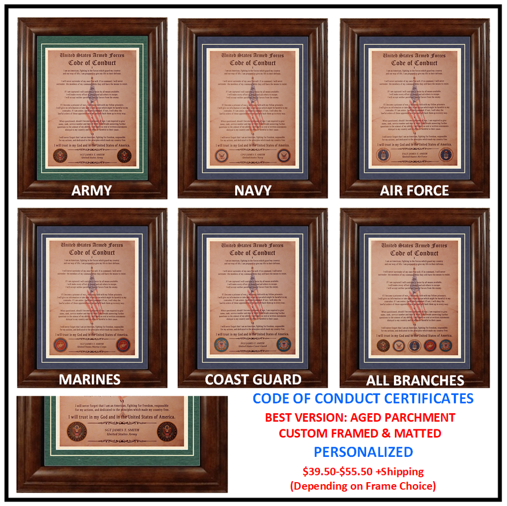 MC-NICE: ARMY Armed Forces Code of Conduct PERSONALIZED