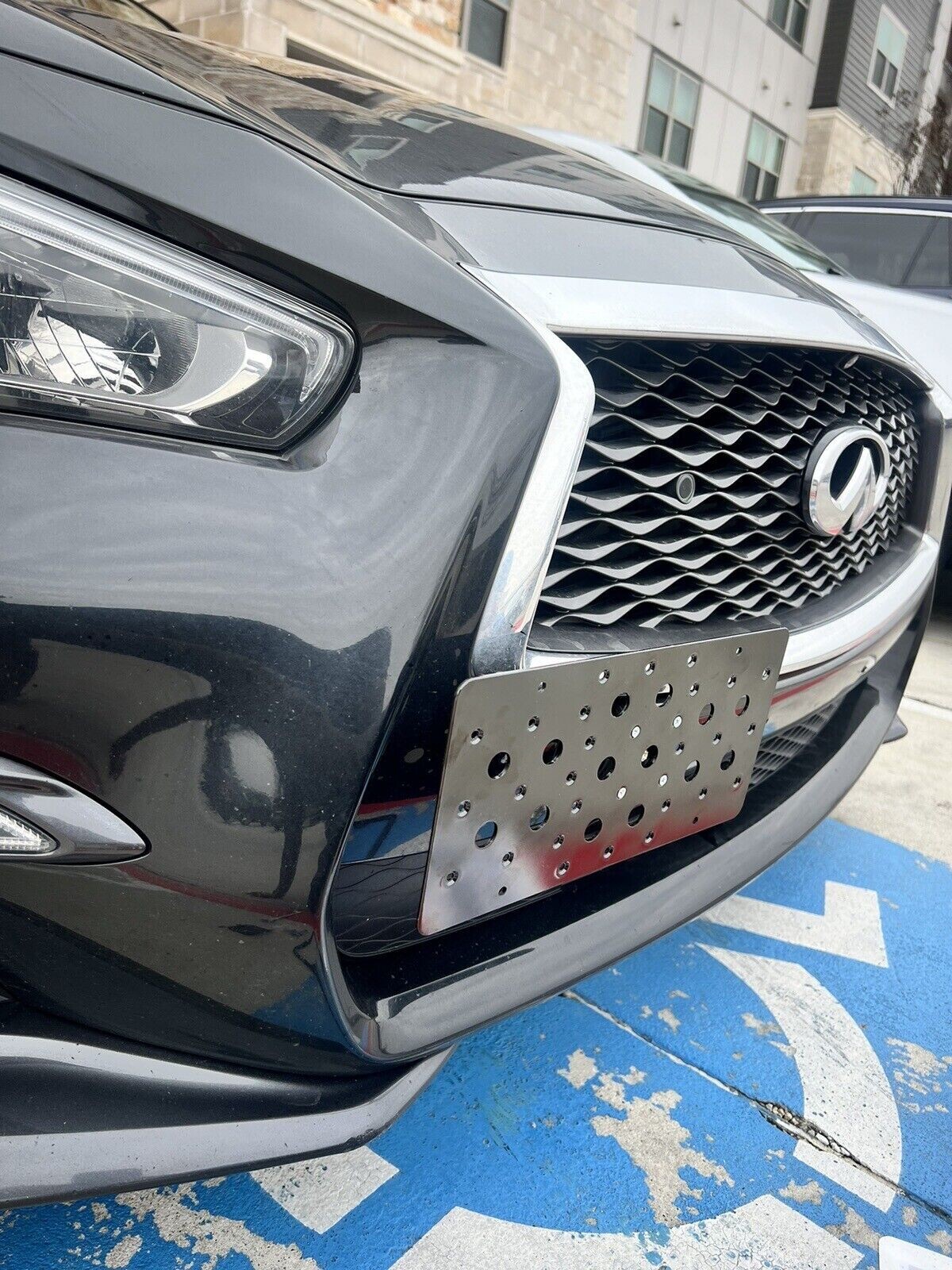 Bumper Tow Hook License Plate Mount Bracket Kit For INFINITI Q50 2014-2024 New