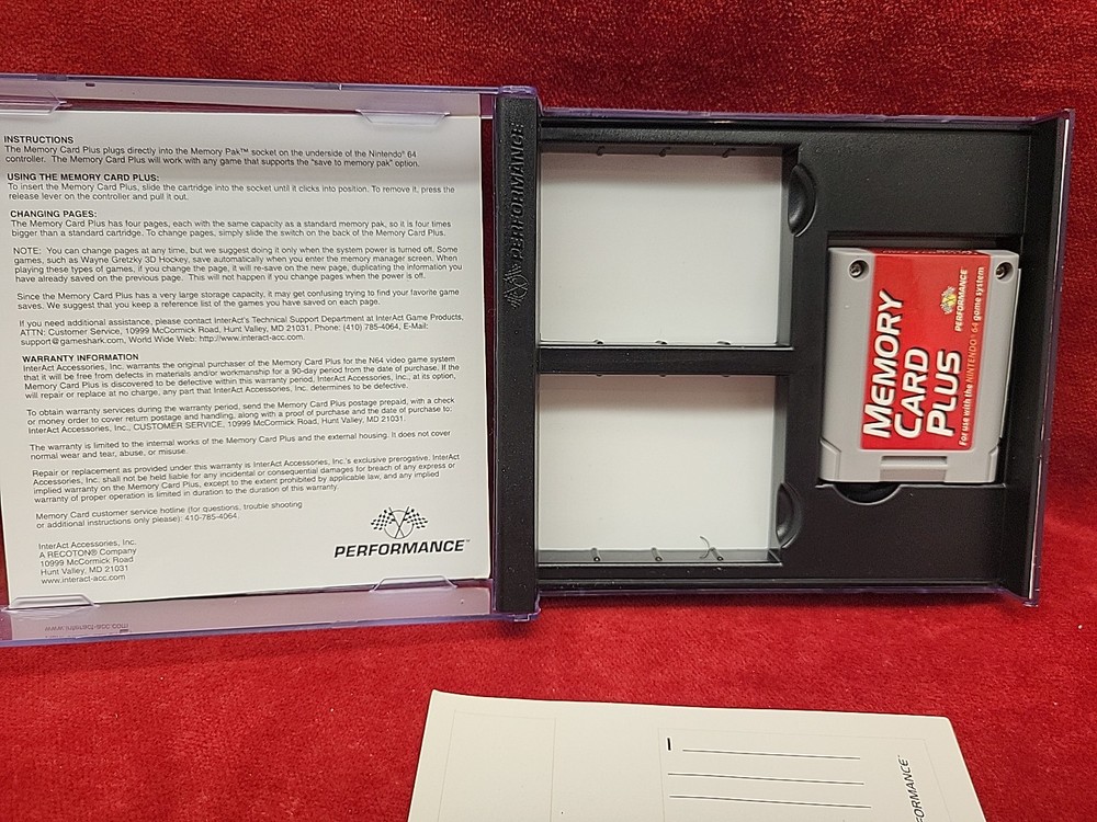 Nintendo 64 Memory Card Plus with Case - READ